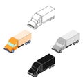 Truck icon in cartoon,black style isolated on white background. Transportation symbol stock vector illustration. Royalty Free Stock Photo