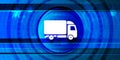 Truck icon optimum prime digital smart blue banner background abstract futuristic motion illustration
