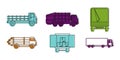 Truck icon set, color outline style Royalty Free Stock Photo