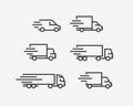 Truck icon set. Freight, delivery symbol. Vector illustration Royalty Free Stock Photo