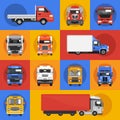 Truck Icons Flat vector design illustration Royalty Free Stock Photo