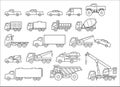 Truck icons set. Vector illustrations