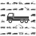 Truck Icons on white background