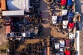 Truck junk yard scraps recycling plant Royalty Free Stock Photo