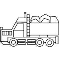 Truck kids geometrical figures coloring page