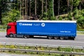 Truck with Krone Fleet curtainside trailer