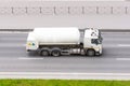 Truck with a large cylinder under high pressure liquefied propane gas, butane Royalty Free Stock Photo
