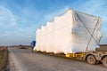 Truck with large oversized cargo on rural road Royalty Free Stock Photo