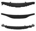 Truck leaf springs, parabolic,pickup,semi trailer, black vector illustration