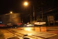 Truck light at night and blurred. Royalty Free Stock Photo