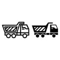 Truck line and glyph icon. Van vector illustration isolated on white. Lorry outline style design, designed for web and Royalty Free Stock Photo