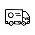 truck line vector doodle simple icon design Royalty Free Stock Photo