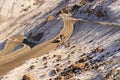 Truck with load down mountayn road leading to the Kumtor gold mi