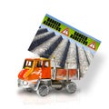 Truck loaded asbestos panel - Removal amiante concept image Royalty Free Stock Photo