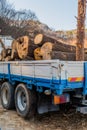 Truck loaded with cut logs Royalty Free Stock Photo