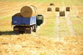 Truck loaded with hay bales Royalty Free Stock Photo