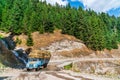 Truck loaded with hay rides on goderdzi pass, Ajara