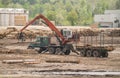 Truck loading logs Royalty Free Stock Photo