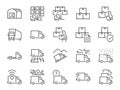 Truck Logistics icon set. It included the cargo, trailer, delivery, container, depot and more icons.