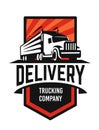 Truck logo template with text delivery