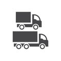 Truck or lorry black vector icon