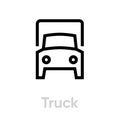 Truck or Lorry Delivery icon editable line. Transport symbol