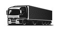 Truck, lorry or delivery logo. Trucking industry, cargo transportation concept. Vector illustration Royalty Free Stock Photo