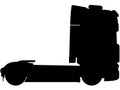 Truck, lorry without semi trailer. LKW, TIR Truck without trailer detailed realistic silhouette