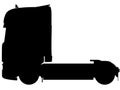 Truck, lorry without semi trailer. LKW, TIR Truck without trailer detailed realistic silhouette