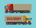 Truck, lorry symbol or icon. Delivery, shipping, shipment concept. Cartoon vector illustration