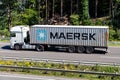 Truck with Maersk container Royalty Free Stock Photo