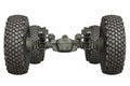 Truck military undercarriage, front view