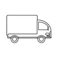 Truck mini delivery cargo outline