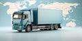 Truck on mini GPS map. Cargo transport concept Royalty Free Stock Photo