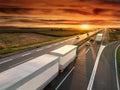 Truck in motion blur on the highway Royalty Free Stock Photo