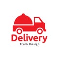 Truck with movable food cover logo design vector graphic symbol icon sign illustration creative idea Royalty Free Stock Photo