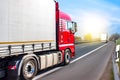 Truck moves on the road at speed, Royalty Free Stock Photo