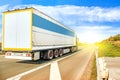 Truck moves on the road at speed, Royalty Free Stock Photo