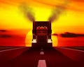 Truck moving on the road. Royalty Free Stock Photo