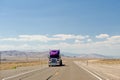 Truck on Nevada desert highway Royalty Free Stock Photo