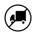 Truck not allowed glyph vector icon