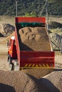 Truck offloading gravel