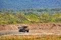 Truck in open pit Royalty Free Stock Photo