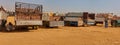 Truck with open tailgates, filled with bricks from a brick factory on the outskirts of Khartoum