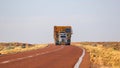 Truck Oversize load carries oversized cargo