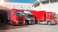Truck on load. Delivery of goods in Europe Royalty Free Stock Photo