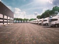 Truck parking. Freight Royalty Free Stock Photo