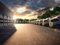 Truck parking. Freight Royalty Free Stock Photo