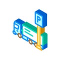 truck parking isometric icon vector illustration Royalty Free Stock Photo
