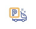 Truck parking line icon. Car park sign. Vector Royalty Free Stock Photo